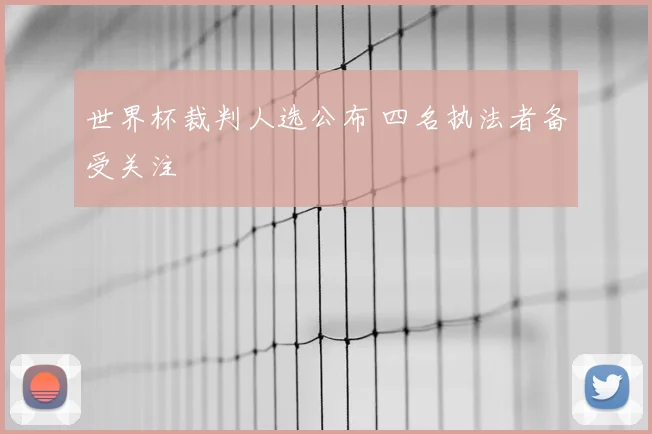 世界杯裁判人选公布 四名执法者备受关注